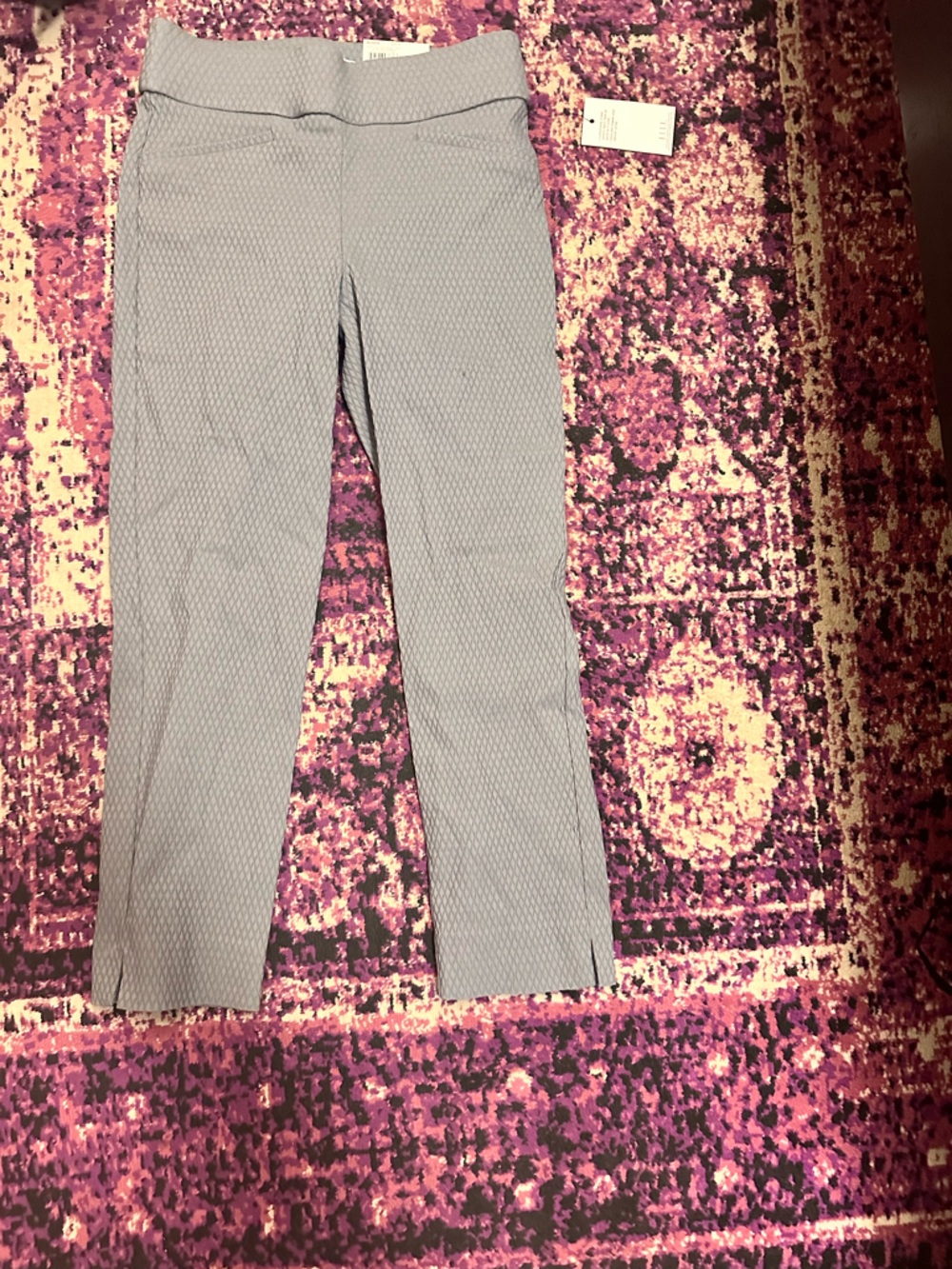 Elle Women’s Light Gray Textured Pull on Dress Pants